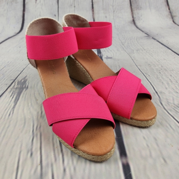 Andre Assous Pink Wedge Espadrilles - Picture 2 of 8